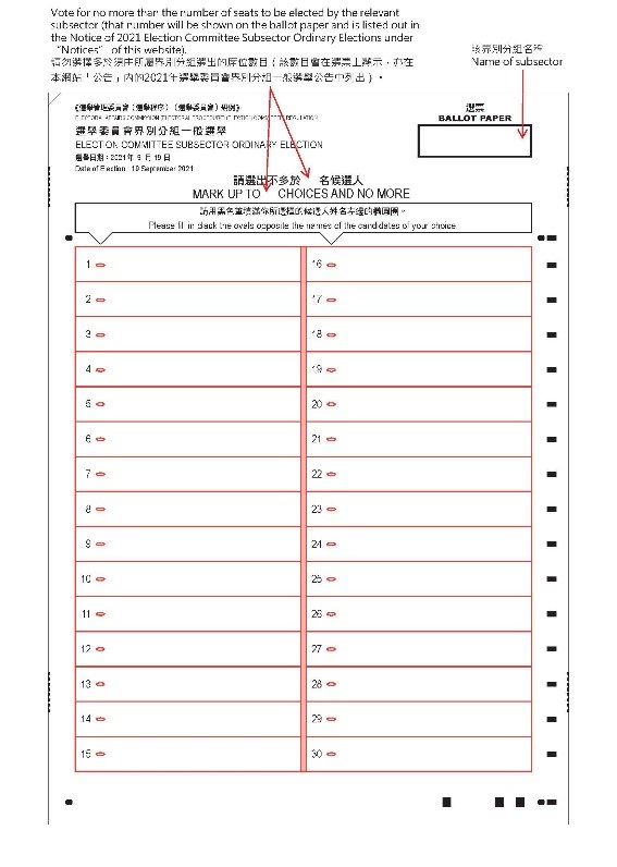 選票設計 (正面)