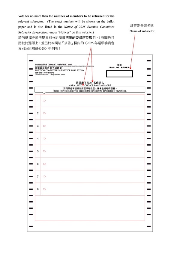 Ballot Paper Design (Front Side)